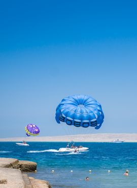 Parachute behind the ship